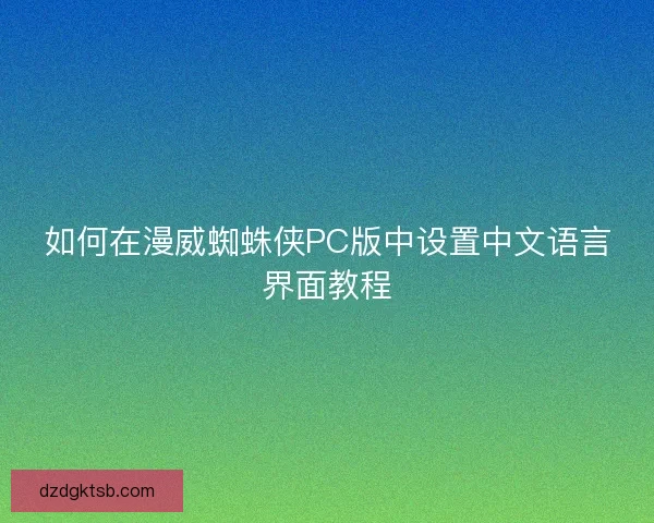 如何在漫威蜘蛛俠PC版中設(shè)置中文語言界面教程